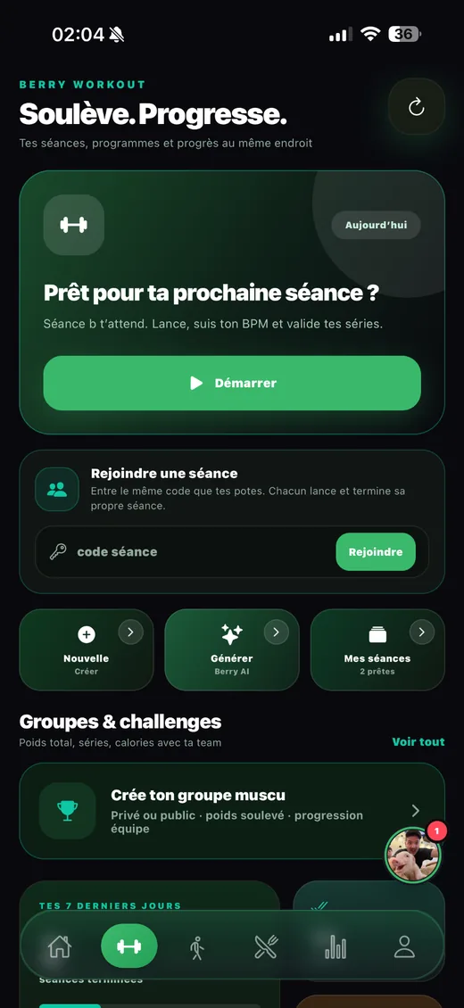 Capture d’écran de Berry Workout